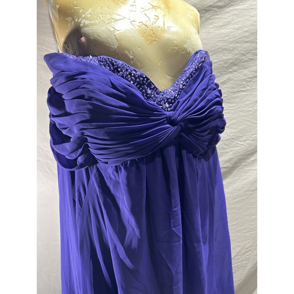 David's Bridal F14867 Purple Chiffon Strapless Bridesmaid Dress Plus Size 22